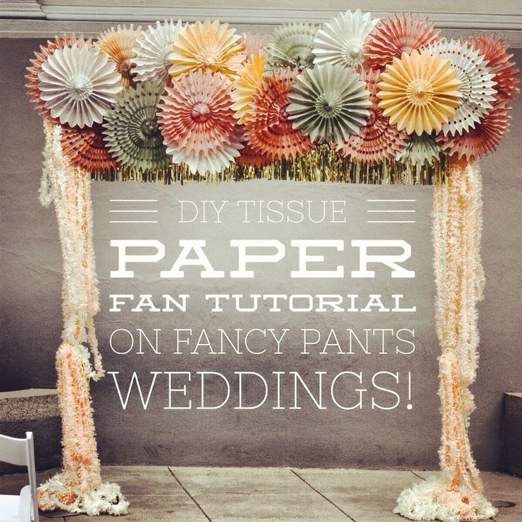 DIY Wedding Arch Tutorial
 I love this Paper Fan Arch cypantsweddings