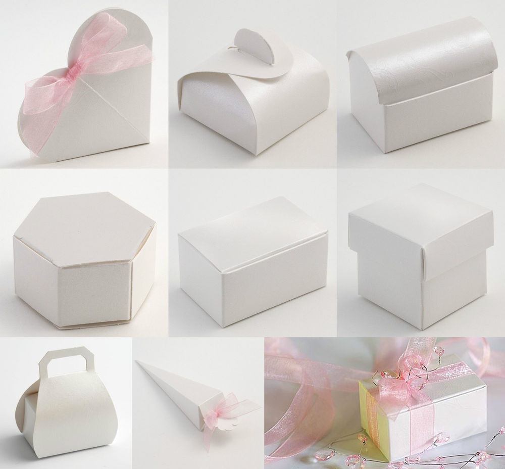 DIY Wedding Favours Boxes
 Best Quality DIY Perla White Embossed Wedding Favour Favor