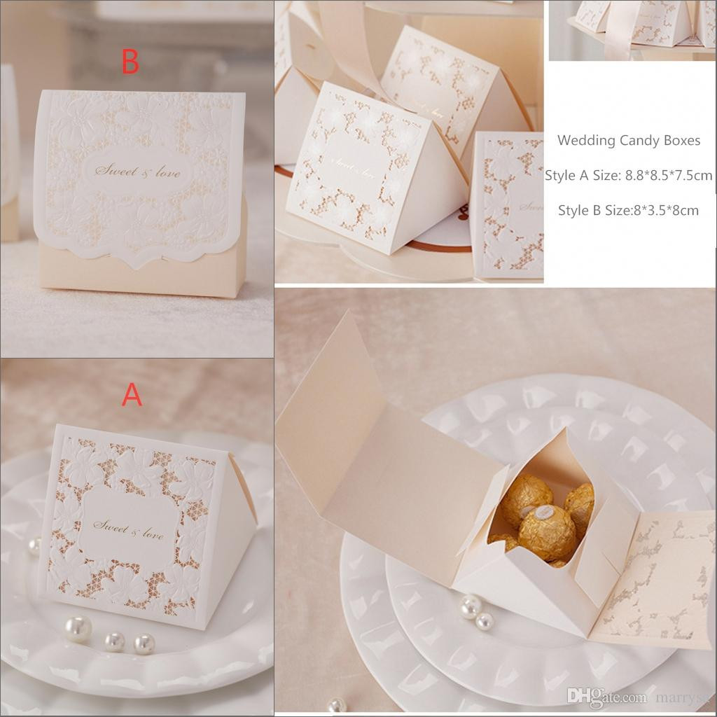 DIY Wedding Favours Boxes
 Laser Gold Luxury Wedding Favour Boxes Paper Gift Card Box