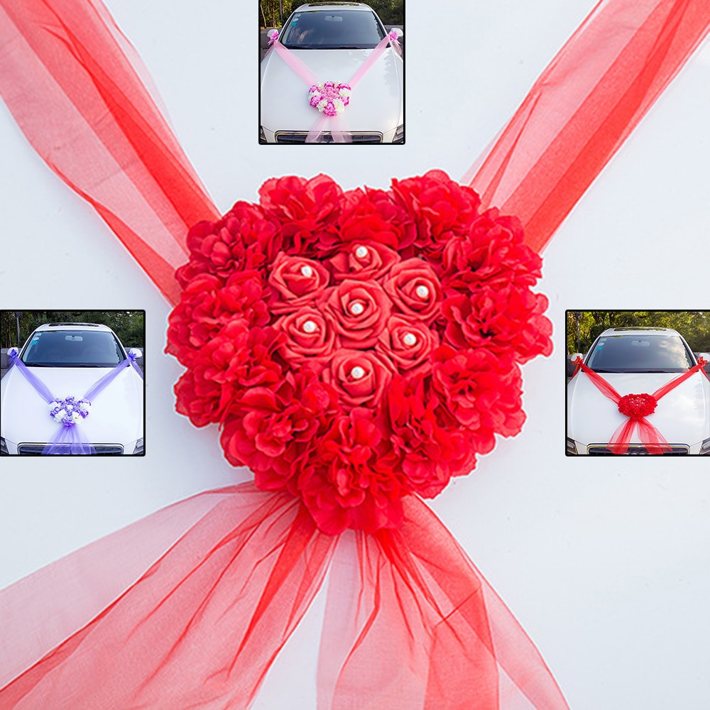 DIY Wedding Flower Kits
 Wedding Car Decorations Kit Set Artificial Silk Flower