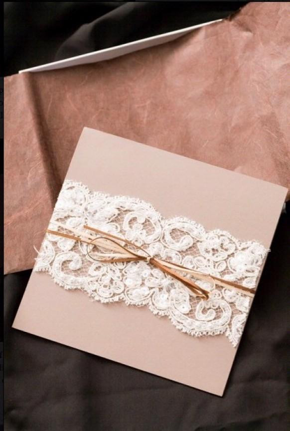 DIY Wedding Invite Ideas
 DIY Lace Wedding Invitation ♥ Cheap Wedding Invitation