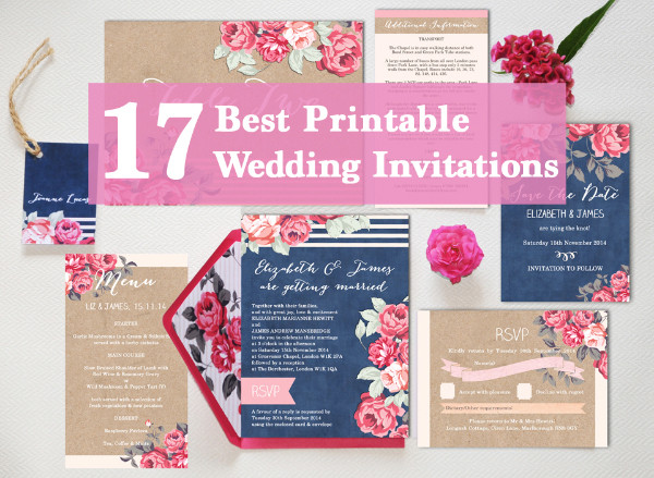 DIY Wedding Invite Templates
 17 The Best Printable Wedding Invitations Ever