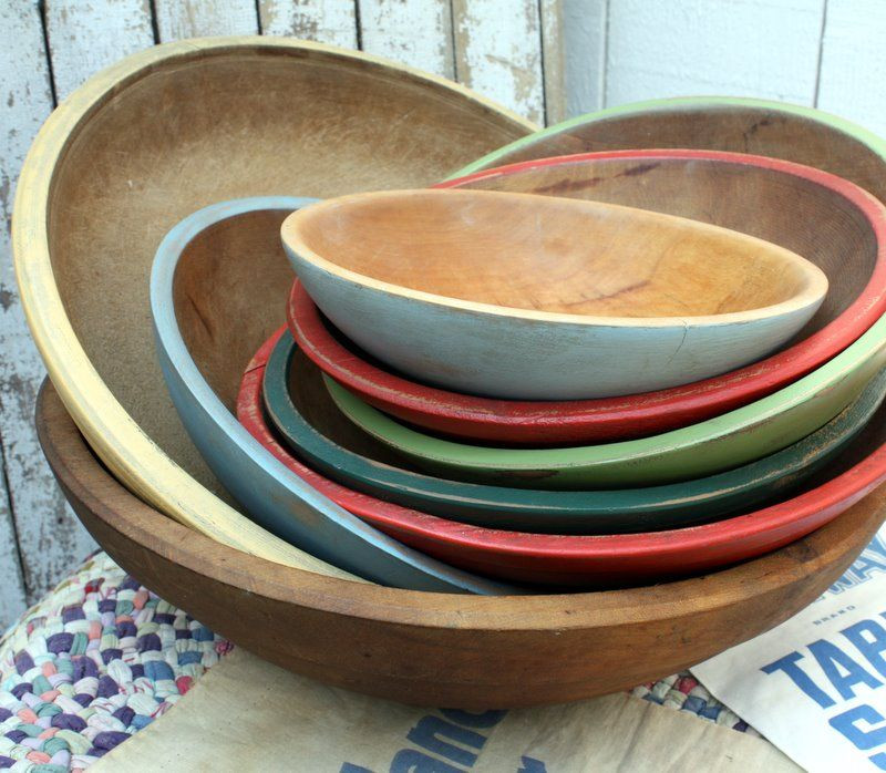 DIY Wood Bowl
 Painted Vintage Butter Bowls DIY