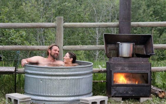 DIY Wood Burning Hot Tub
 Hot tubs Tubs and Horse trough on Pinterest