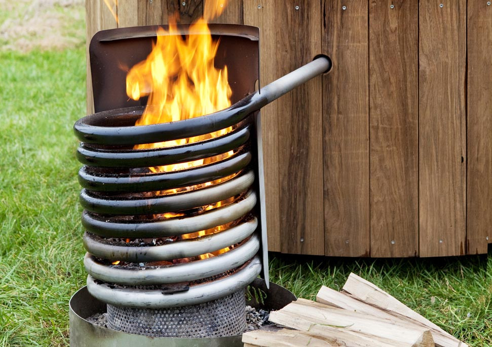 DIY Wood Burning Hot Tub
 Rocket hot tub on skids for Wheaton Labs rocket stoves