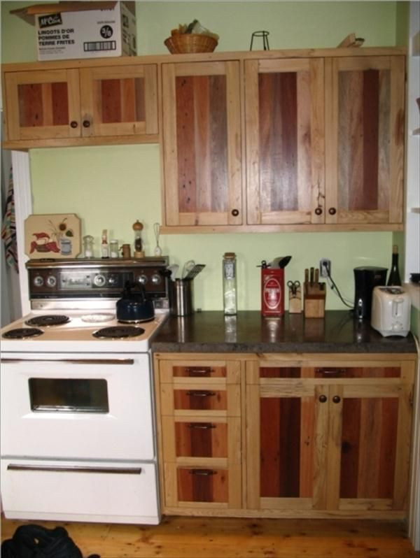 DIY Wood Cabinets
 DIY Pallet Kitchen Cabinets – Low Bud Renovation