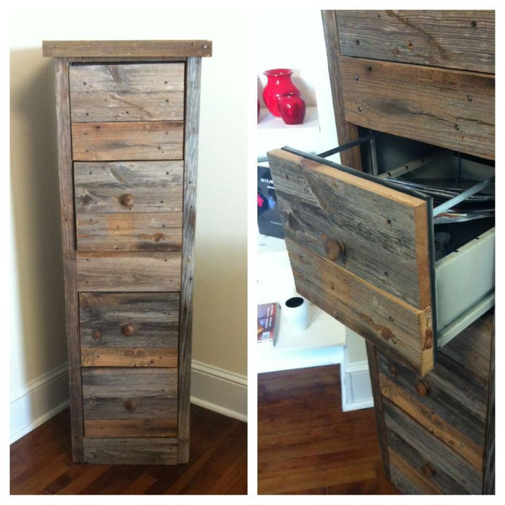 DIY Wood Cabinets
 DIY Reclaimed Wood File Cabinet from "Creating the Perfect