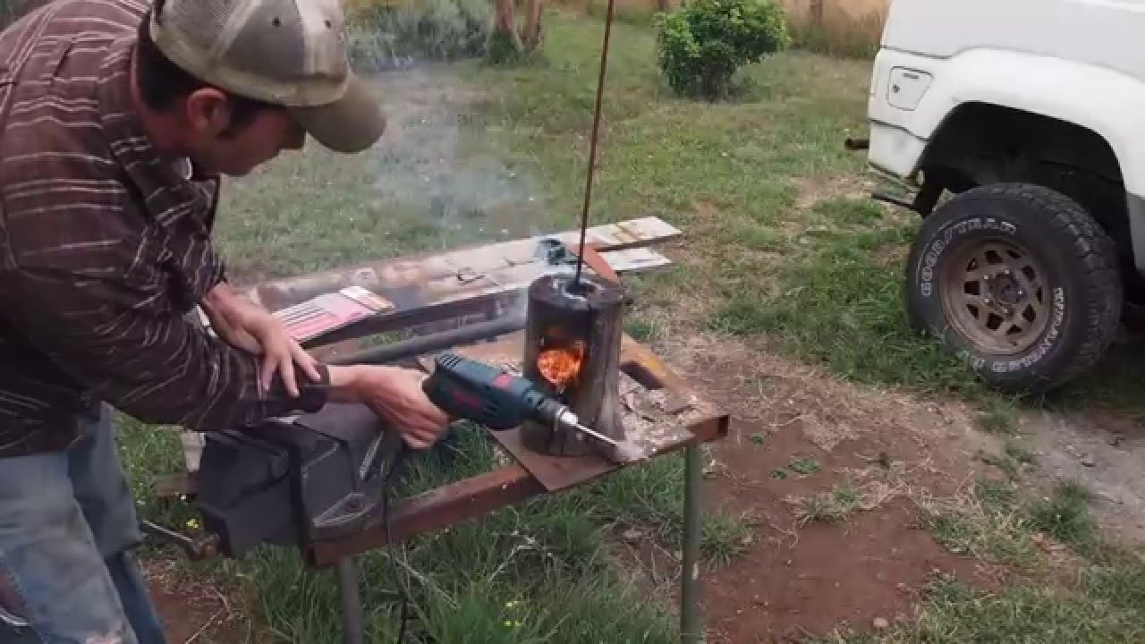 DIY Wood Fired Forge
 Beginners Fab Ep 37 DIY Fire Wood Mini Forge Furnace