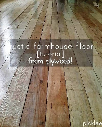 DIY Wood Floors Cheap
 Farmhouse Wide Plank Floor Made from Plywood