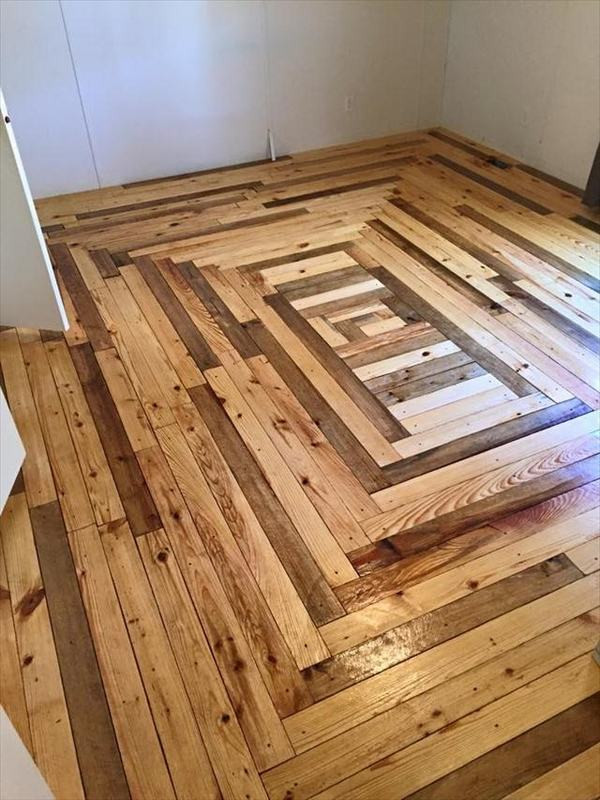 DIY Wood Floors Cheap
 Pallet flooring – upcycling ideas to have a beautiful