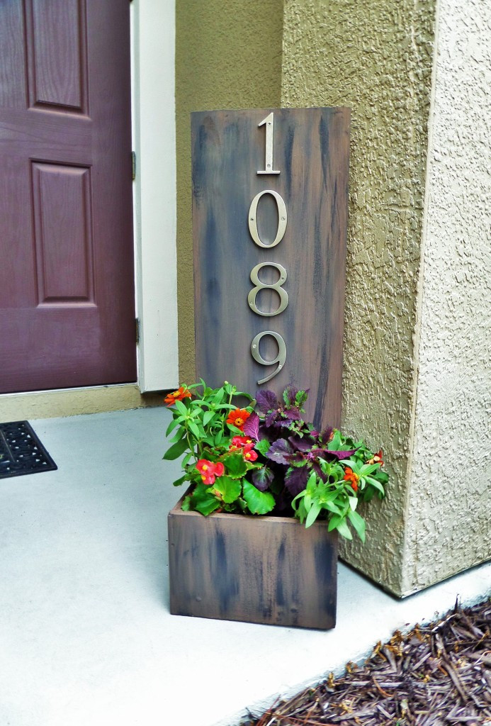 DIY Wood Plaque
 DIY Address Plaque Planter Box – Be My Guest With Denise