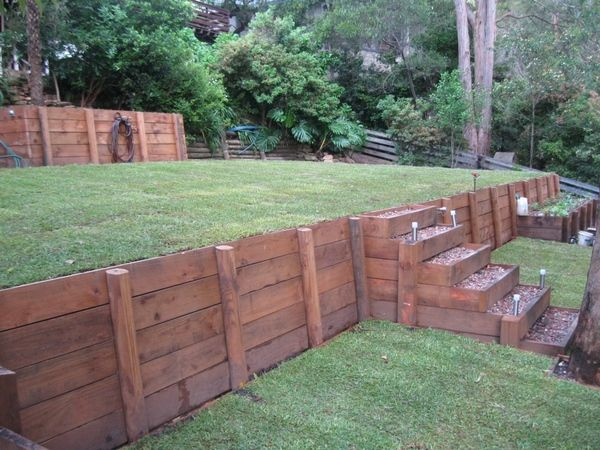 DIY Wood Retaining Wall
 Original and Cost Effective DIY Retaining Ideas for
