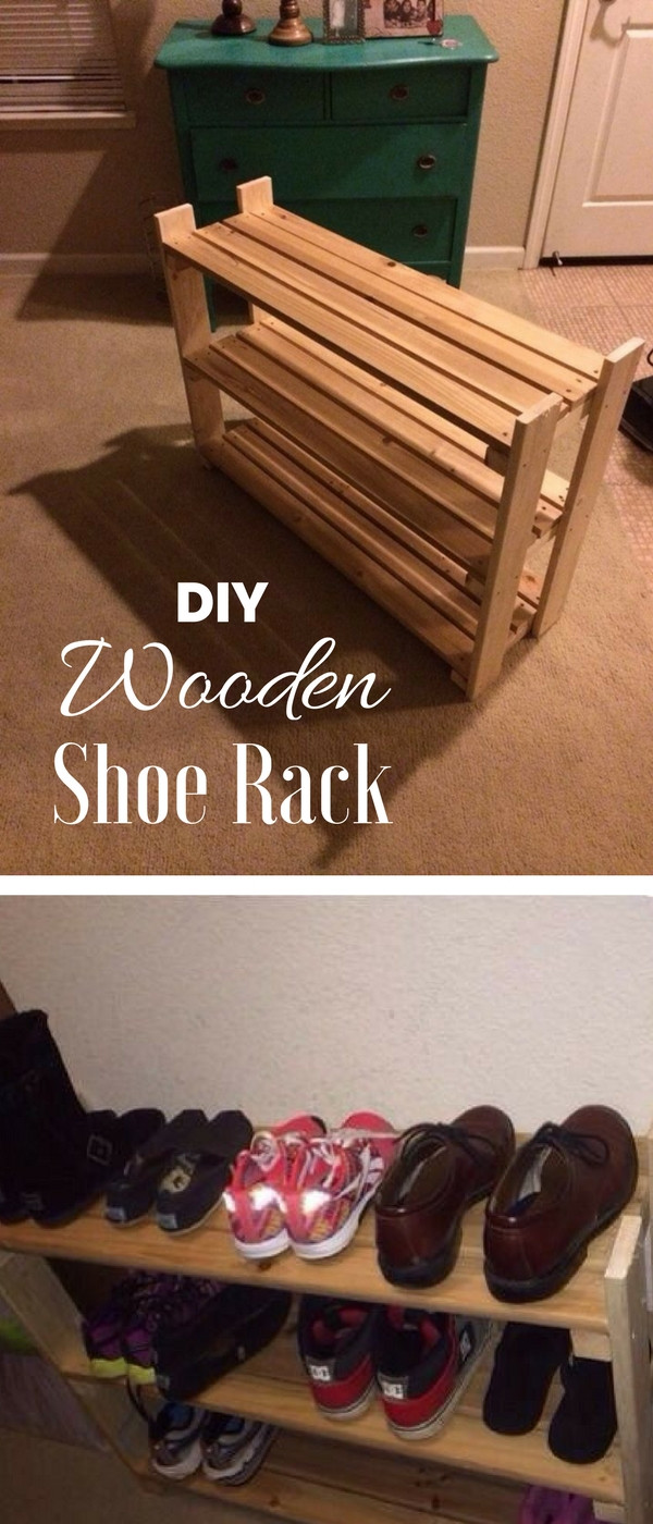 DIY Wood Shoe Rack
 62 Easy DIY Shoe Rack Storage Ideas You Can Build on a Bud