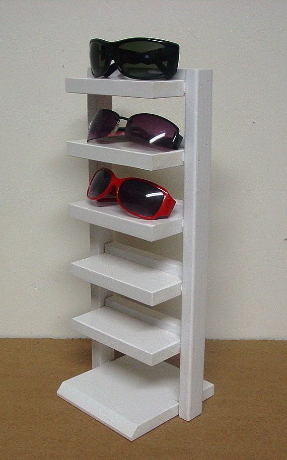 DIY Wood Sunglasses
 White Sunglasses Tabletop Display Rack by