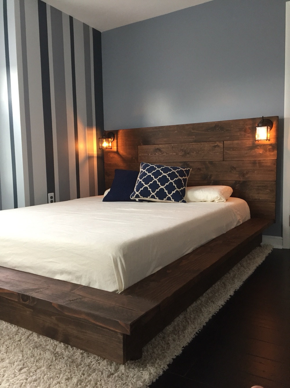 DIY Wooden Bed Platform
 Floating Wood Platform Bed frame with Lighted