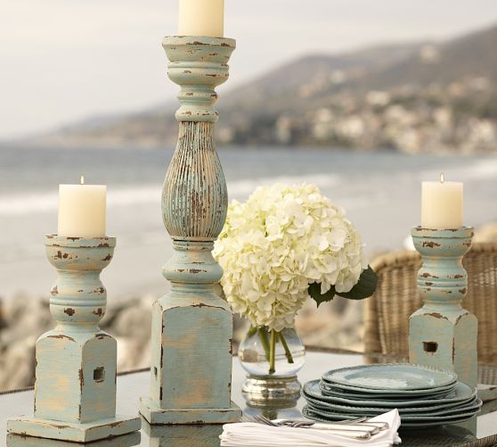 DIY Wooden Candle Holders
 DIY Distressed Pillar Candle Holders