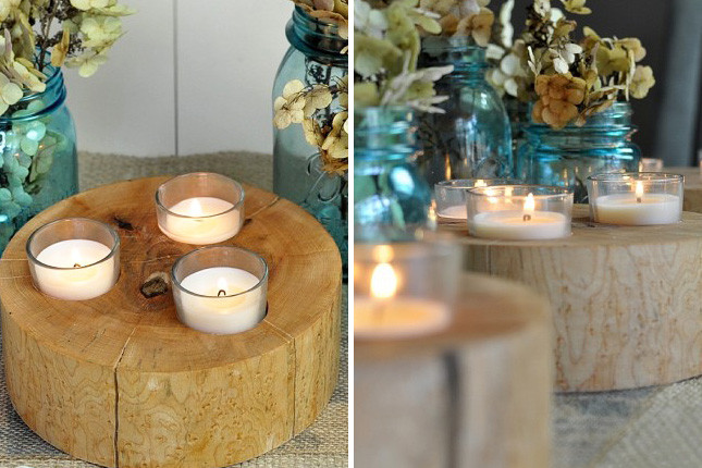 DIY Wooden Candle Holders
 25 Beautiful and Simple DIY Candle Holders Projects That