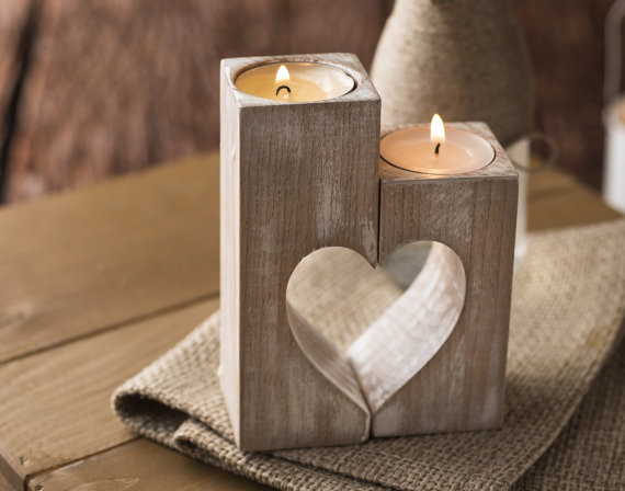 DIY Wooden Candle Holders
 Wooden candle holders Rustic candle holder Wood hearts Mothers