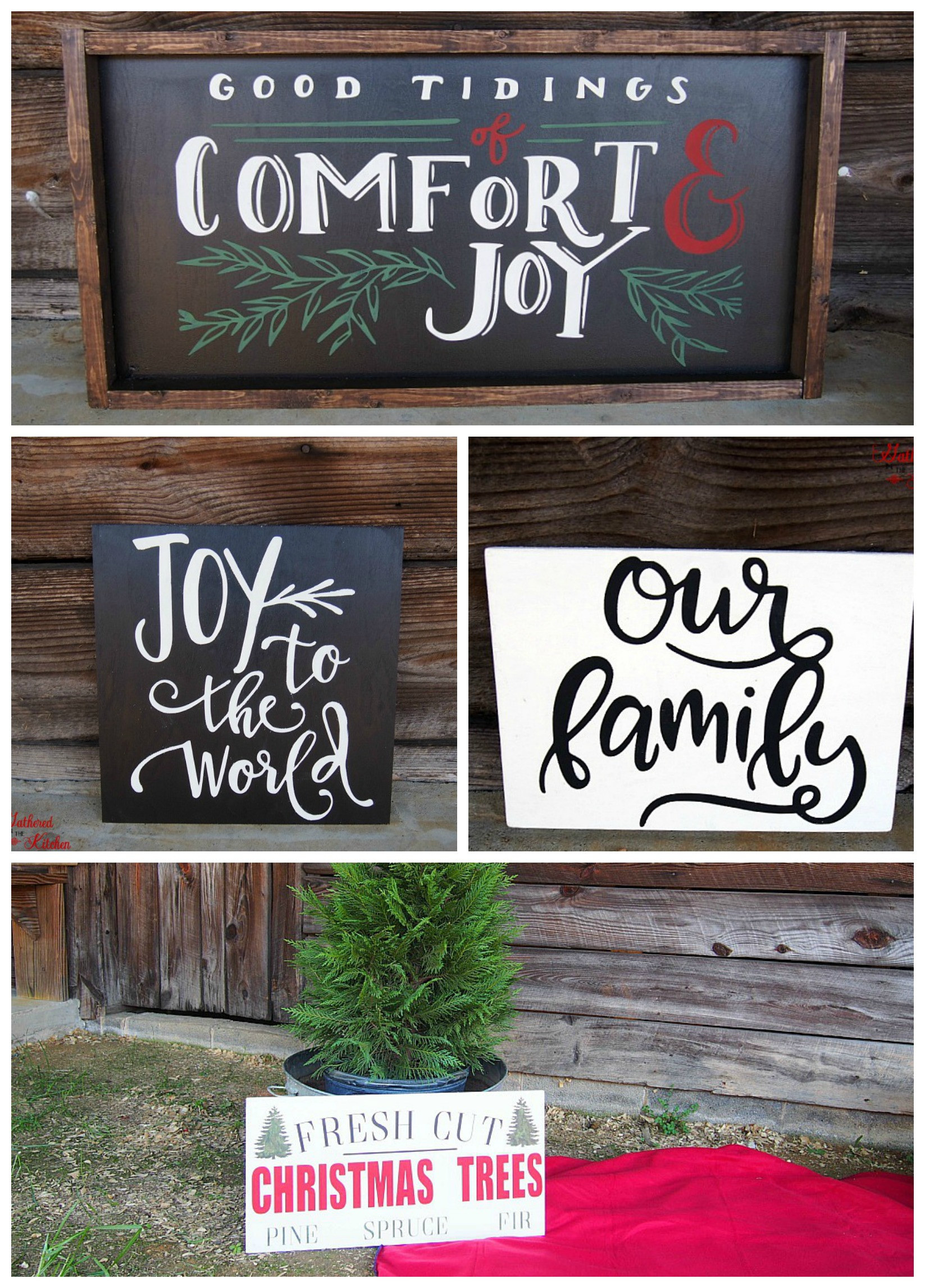 DIY Wooden Signs
 DIY Christmas Themed Winter Wooden Signs Gathered In The