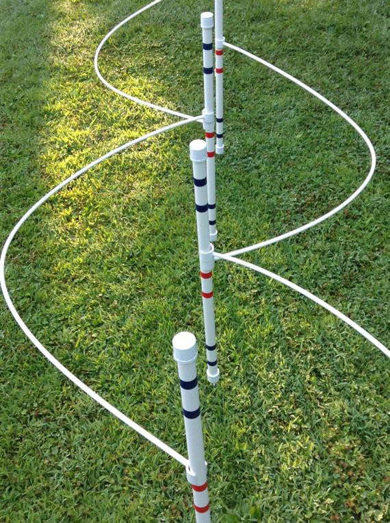 Dog Agility Equipment DIY
 Dog Agility Equipment Weave poles with guide wires and pole