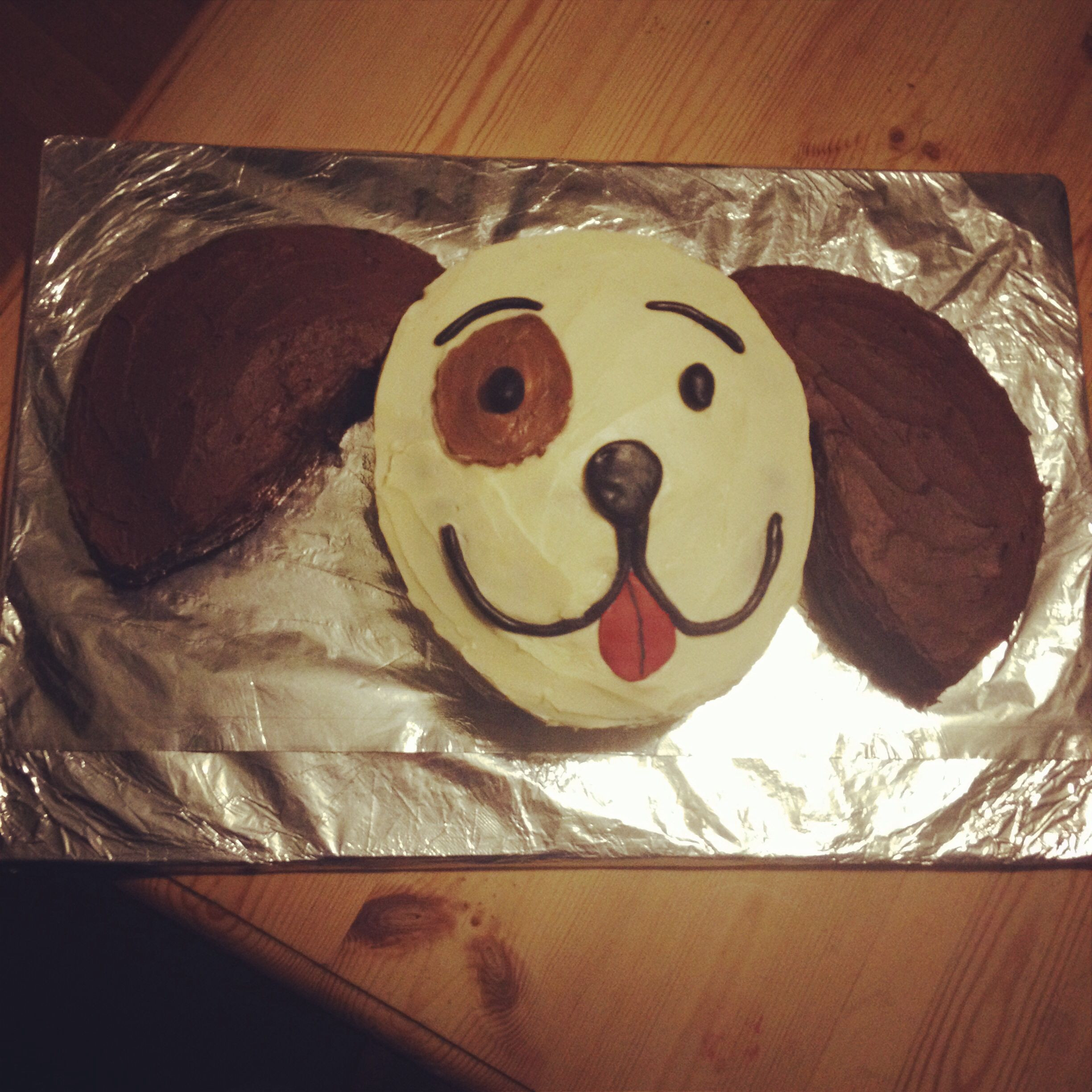 Dog Birthday Cake Recipes Easy
 Birthday cake chocolate vanilla homemade puppy dog