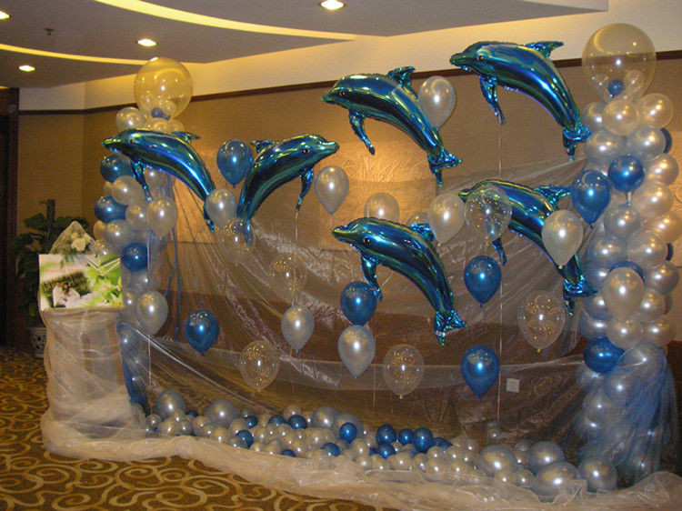 Dolphin Birthday Party
 10p Blue Pink Dolphin Foil Helium Balloon Birthday Party