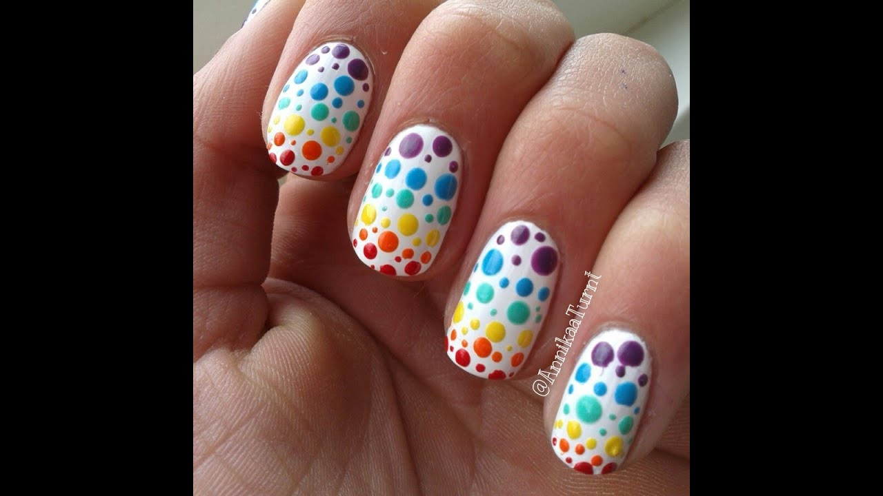 Dot Nail Designs
 Colorful polka dots nail art