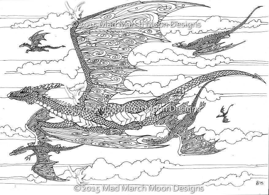 Dragon Coloring Books For Adults
 Colouring pages 5 Dragon themed coloring pages highly