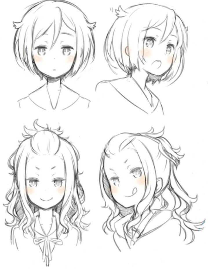 Drawings Of Anime Hairstyles
 Girl Hairstyles Pose Position Reference Anime Manga