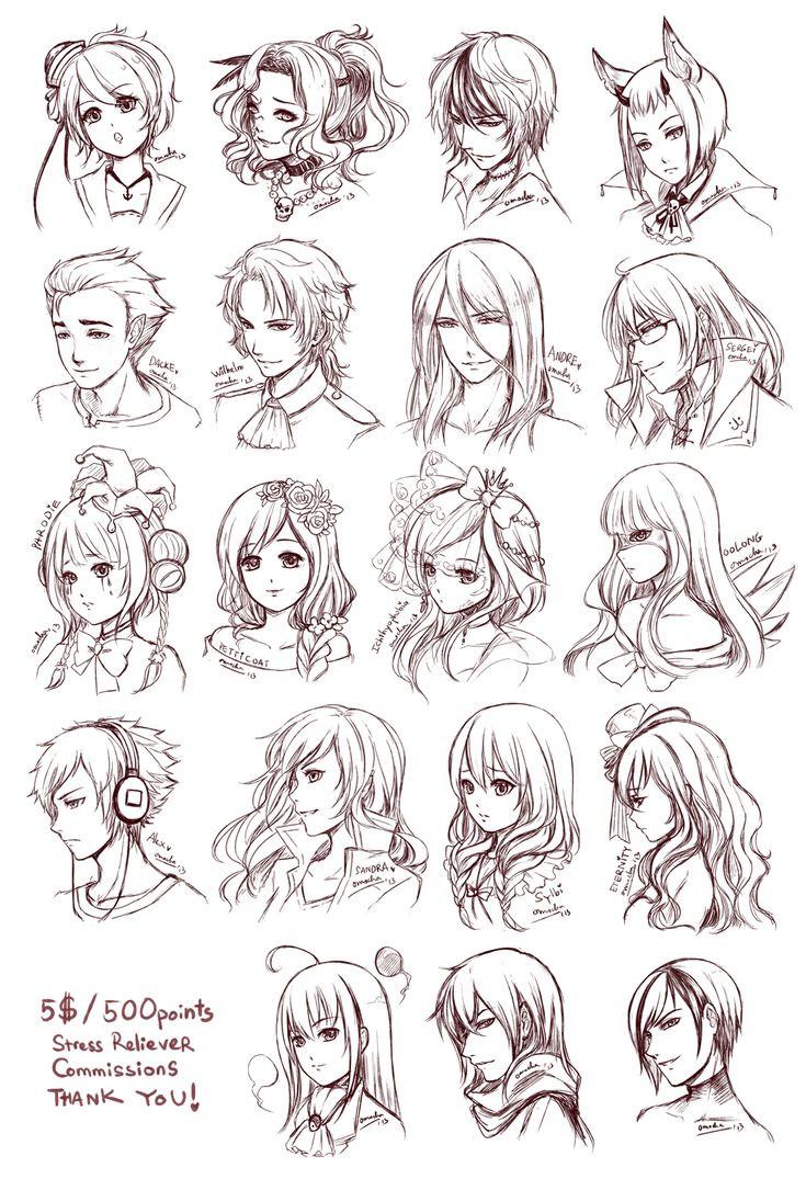 Drawings Of Anime Hairstyles
 Inspiration Hair & Expressions Manga Art Drawing