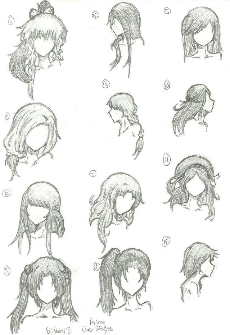 Drawings Of Anime Hairstyles
 Some hair styles too draw in 2019