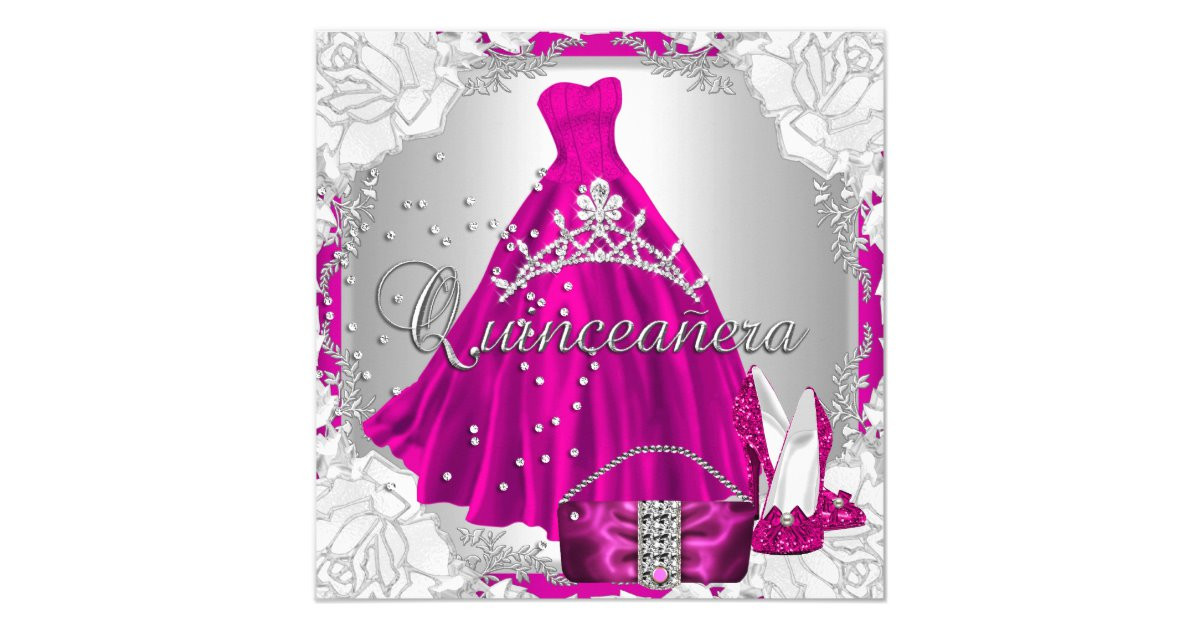 Dresses For 15 Birthday Party
 Quinceanera 15th 15 Birthday Pink Dress Shoes Card