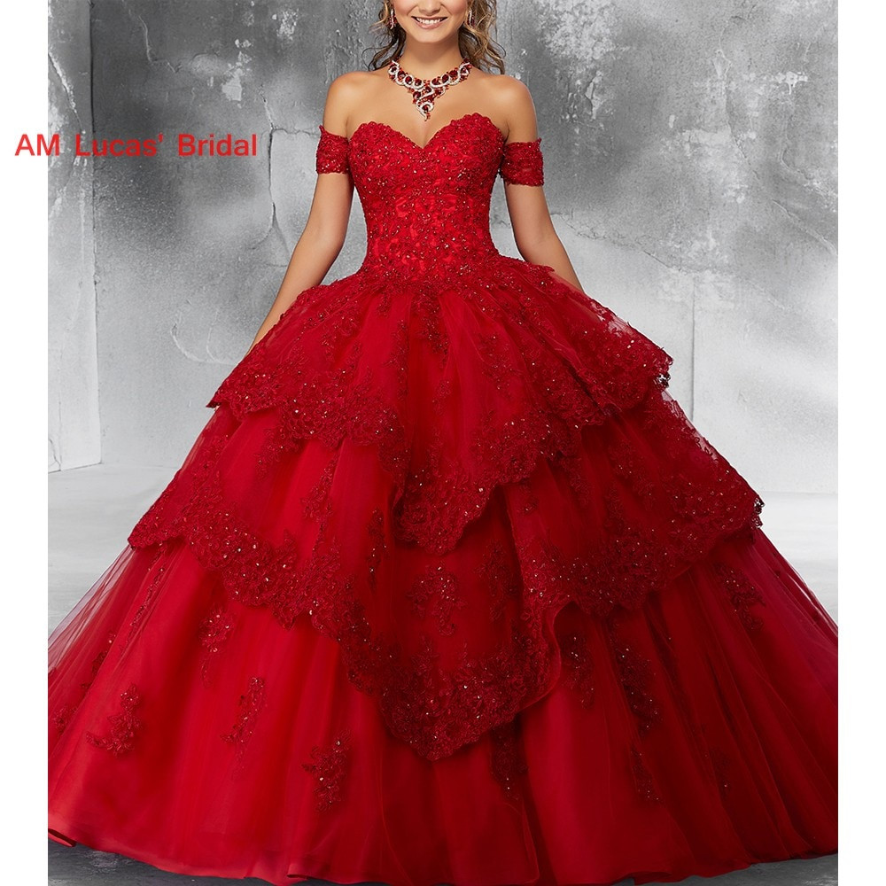Dresses For 15 Birthday Party
 Red Ball Gown Quinceanera Dresses Prom Dress Sweet 16 Year