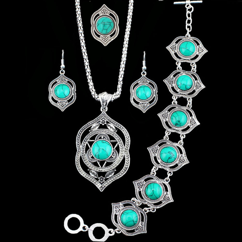 Earring And Necklace Sets
 Fashion Jewelry Necklace Bracelet Earrings Ring Flower