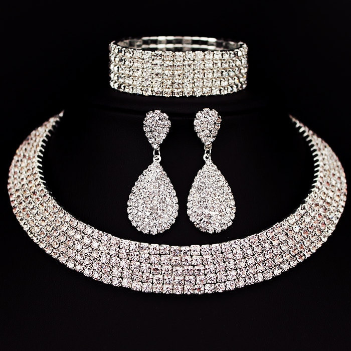 Earring And Necklace Sets
 Aliexpress Buy Hot Selling Bride Classic Rhinestone