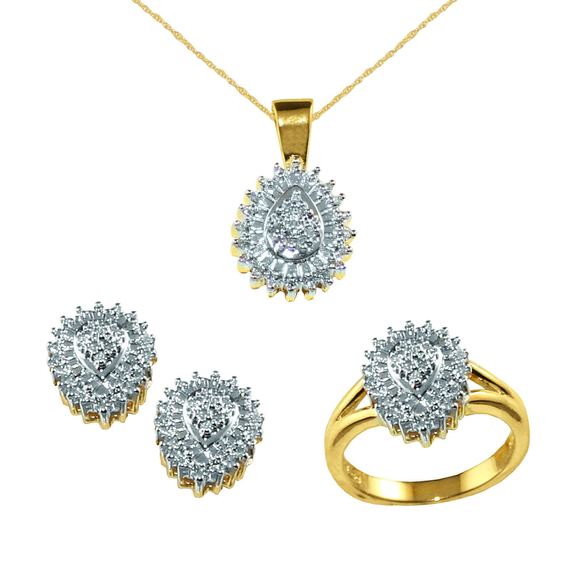 Earring And Necklace Sets
 INCREDIBLE BUY 18kt Gold over Sterling Silver Ring