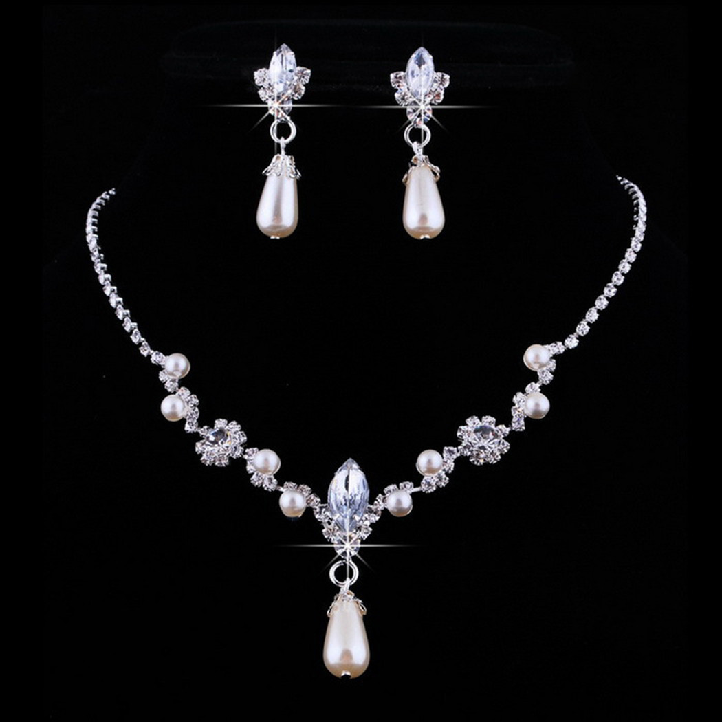 Earring And Necklace Sets
 Leaf Necklace Jewelry Set Crystal Rhinetone Butterfly