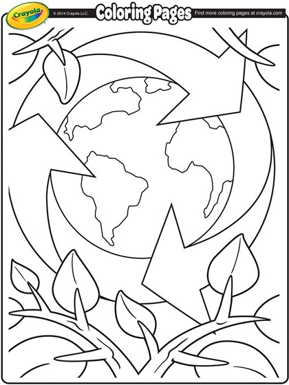 Earth Day Printable Coloring Pages
 Earth Day Recycling Coloring Page