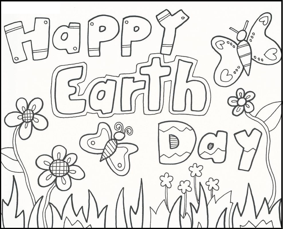 Earth Day Printable Coloring Pages
 Happy Earth Day Greeting Cards coloring picture for kids