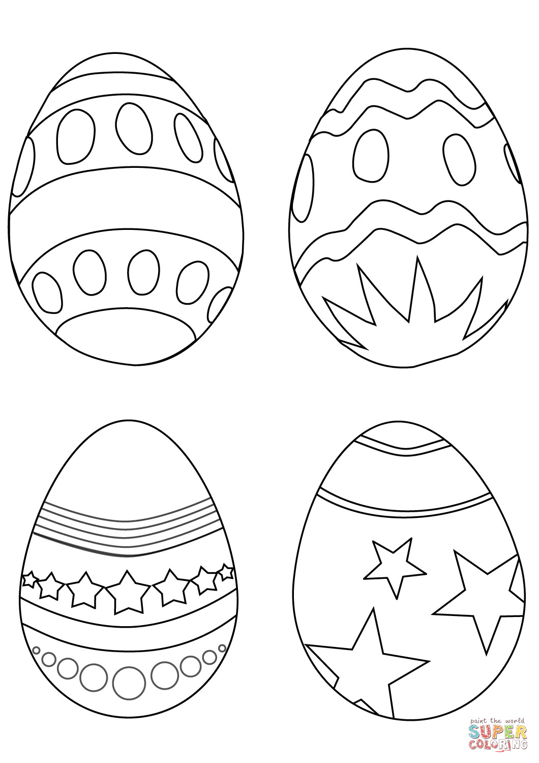 Easter Egg Coloring Pages Free Printable
 Simple Easter Eggs coloring page