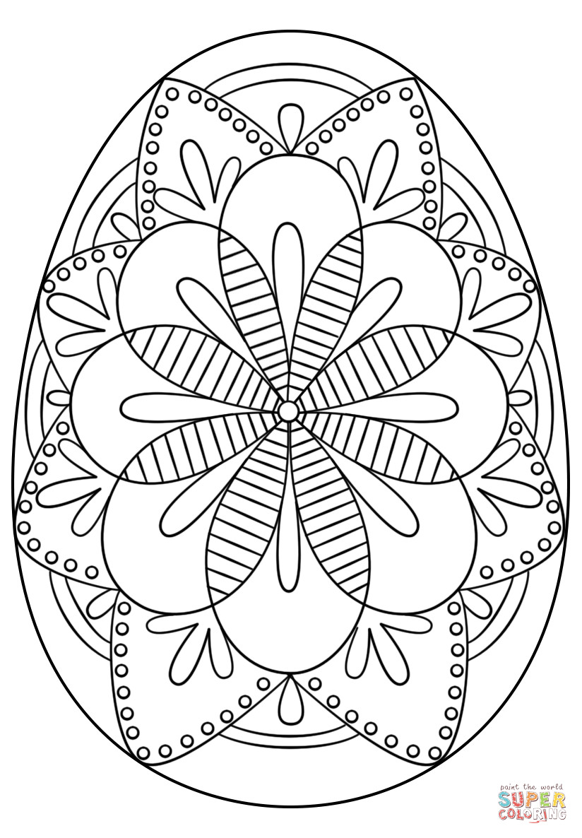 Easter Egg Coloring Pages Free Printable
 Intricate Easter Egg coloring page