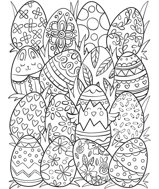 Easter Egg Coloring Pages Free Printable
 Easter Eggs Surprise Coloring Page