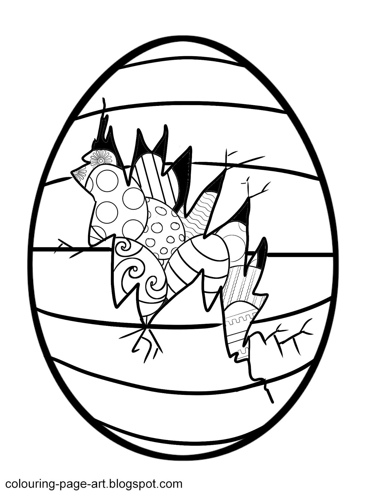 Easter Egg Coloring Pages Free Printable
 Colouring Page Art