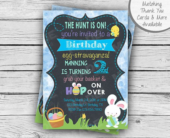 Easter Egg Hunt Birthday Party Ideas
 EASTER EGG HUNT Birthday Invitation Easter Birthday Party