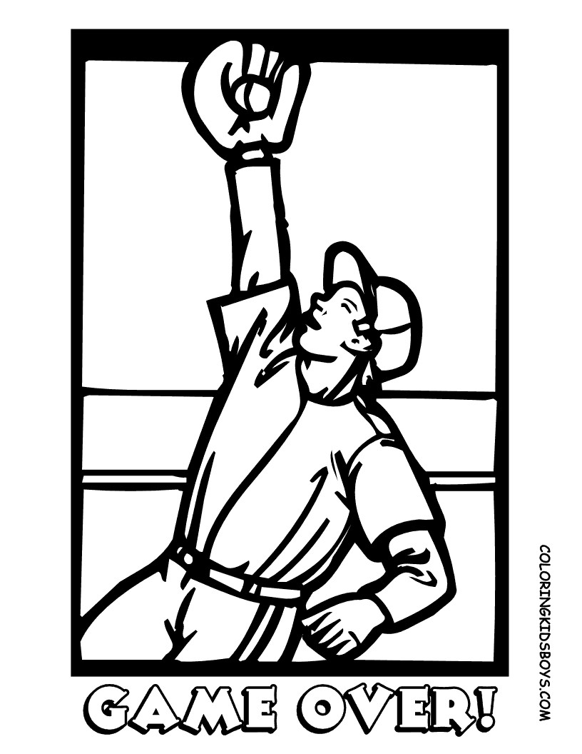 Easy Coloring Pages For Boys
 Sporty Coloring Pages to Print Baseball