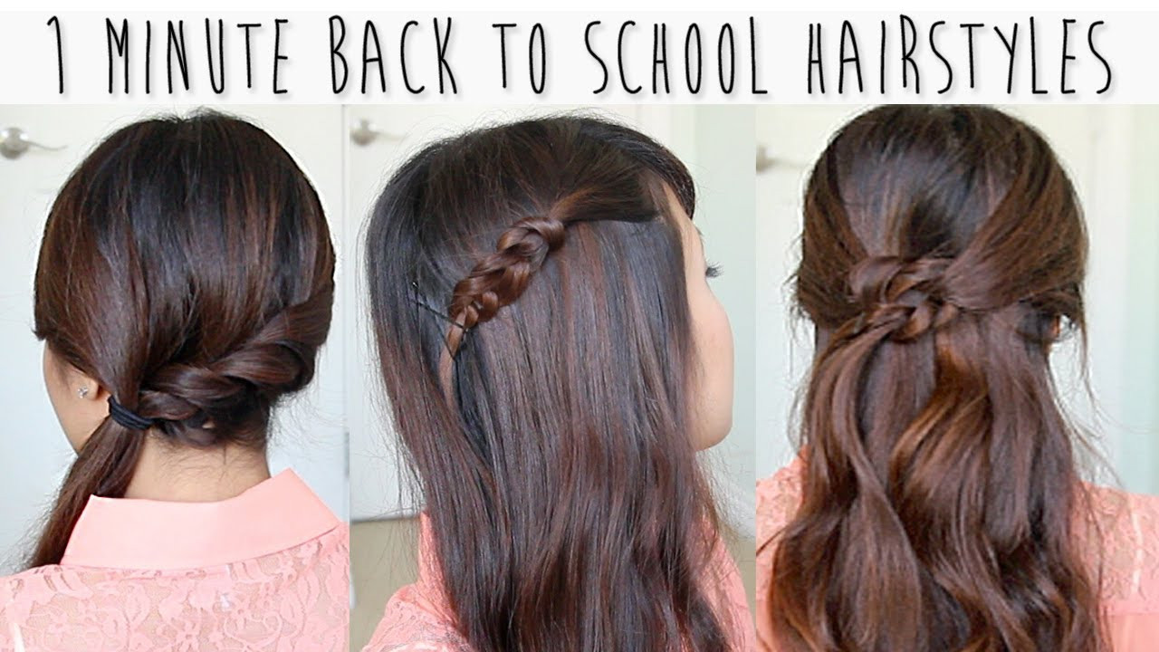 Easy Hairstyles For Medium Hair For School
 1 Minute Back to School Hairstyles for Medium Long Hair