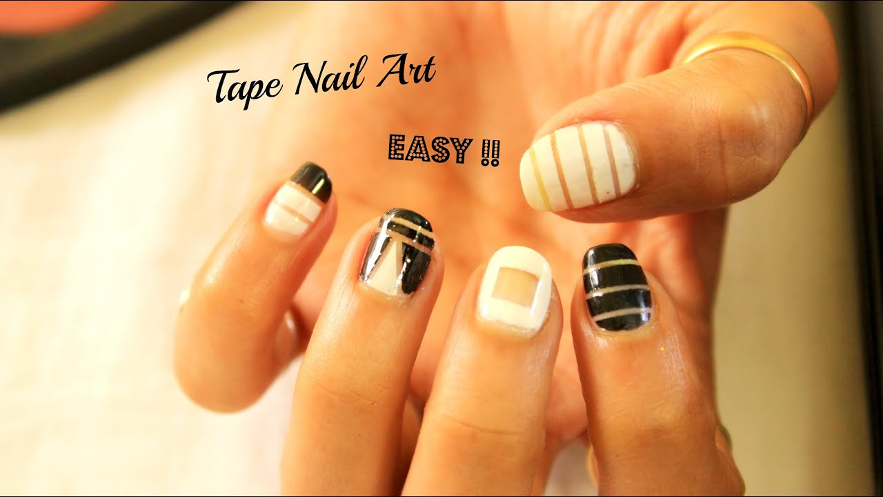 Easy Nail Art Designs For Short Nails
 4 Easy and Quick Tape Nail Art designs for short nails