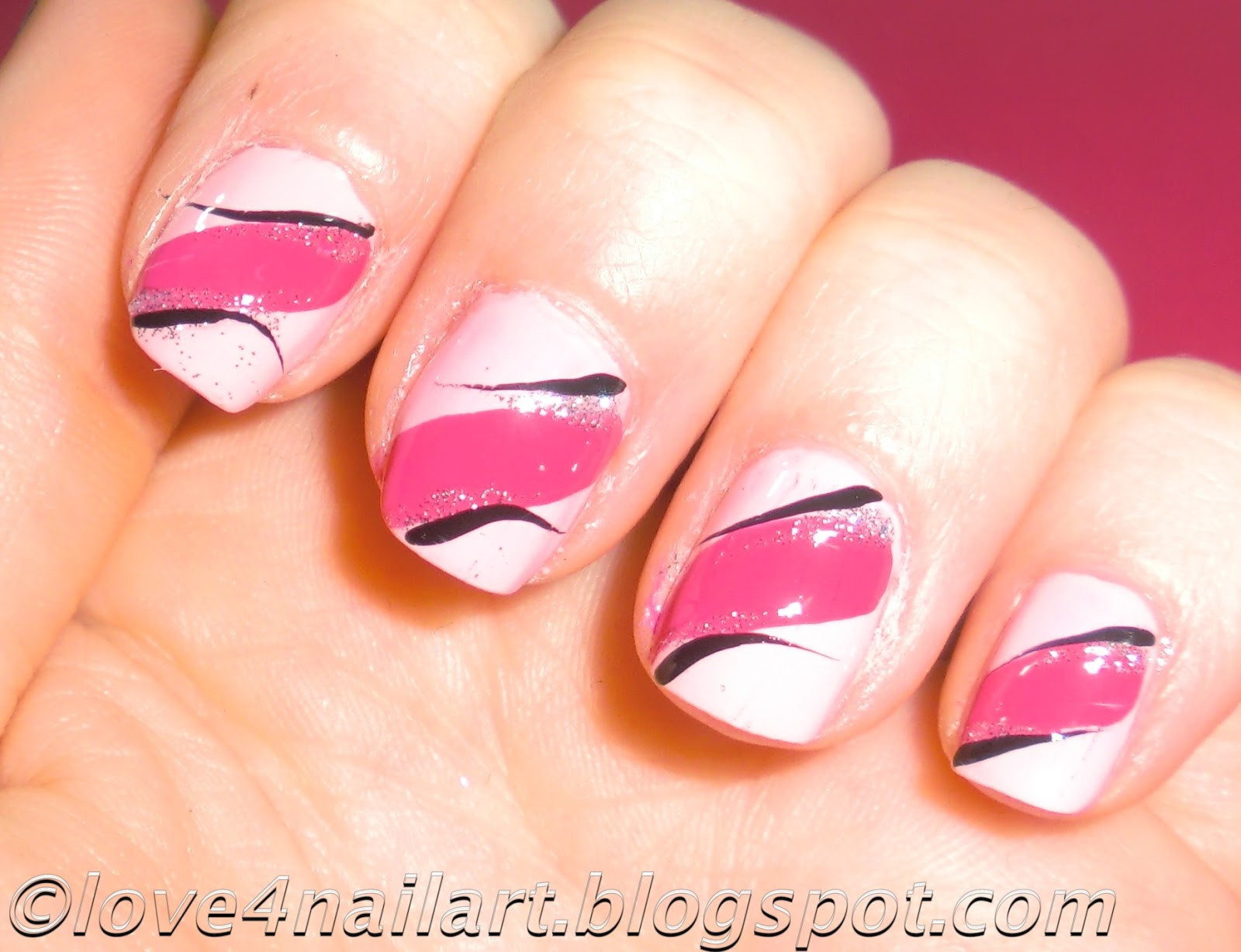 Easy Nail Art Designs For Short Nails
 Love4NailArt EASY Pink Nail Art Design 4 Short Nails