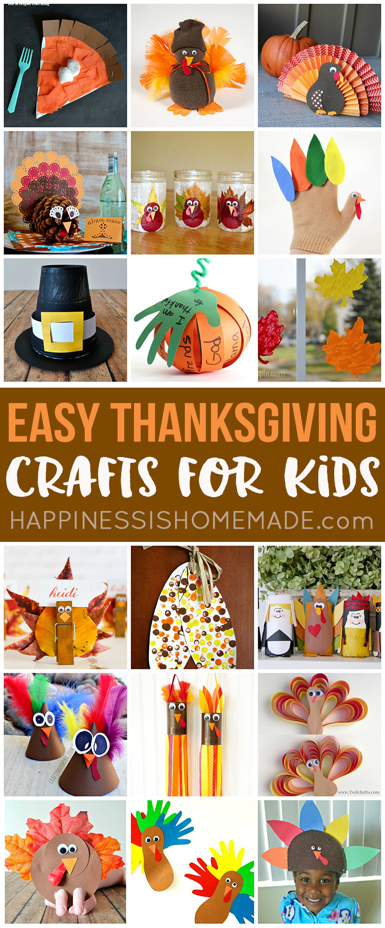 Easy Projects For Kids
 Easy Thanksgiving Crafts for Kids to Make Happiness is
