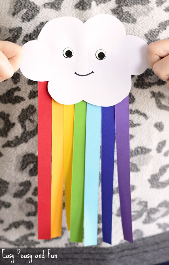 Easy Projects For Preschoolers
 Cute Paper Rainbow Kid Craft